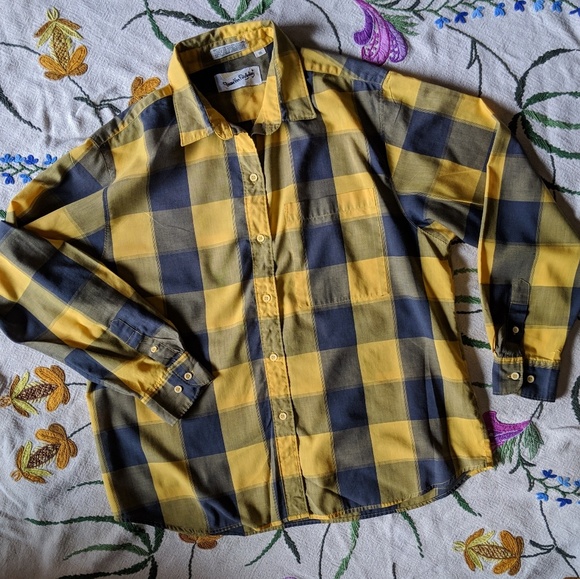 Yellow Diane Von Furstenberg plaid shirt check shirt - Picture 3 of 10